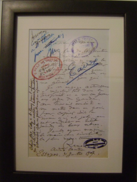 Letter to the Mayor of Troyes (Renoir 1907)